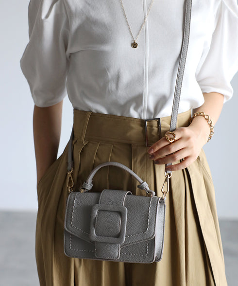 【雑誌掲載】2WAYスクエアバックルショルダーバッグ 12-1091